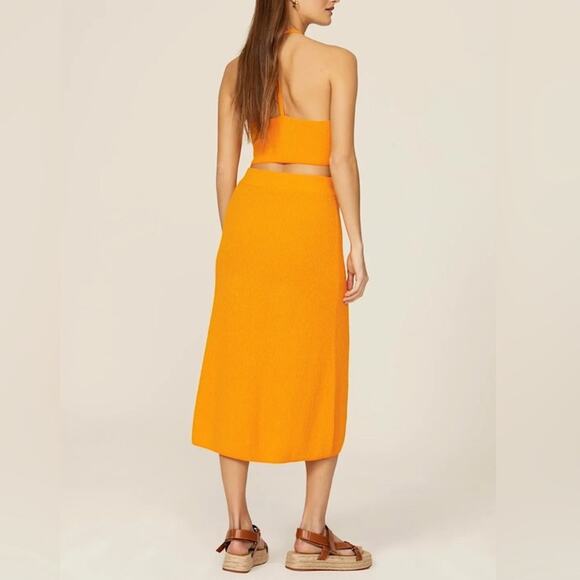 Rag & Bone Women's Soleil Deep Yellow Knit Midi Skirt Size Medium - Picture 6 of 13